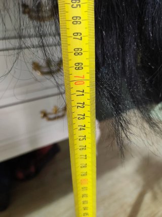 Peluca Sintética Negra 75cm