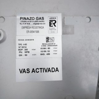 Armario Regulador Gas A-50 100 bar