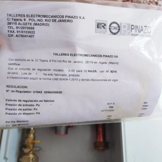 Armario Regulador Gas A-50 100 bar