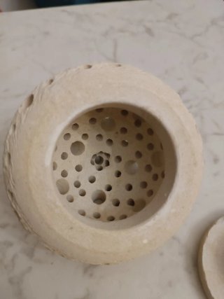 Porta candele artigianale in pietra leccese