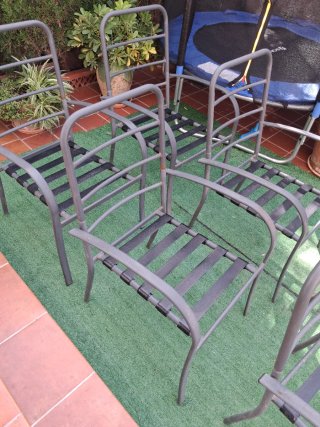Sillas de jardín de metal (6 unidades)