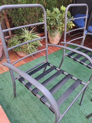 Sillas de jardín de metal (6 unidades)