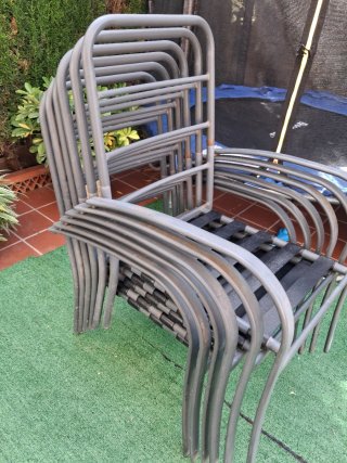 Sillas de jardín de metal (6 unidades)