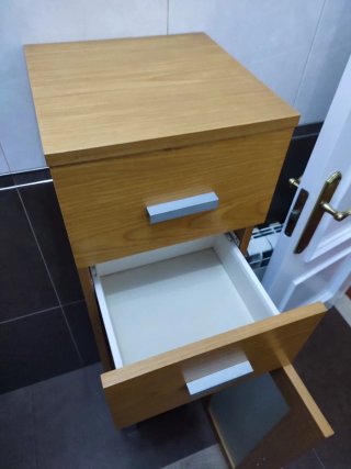 Mueble de baño madera y cristal