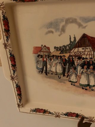 Bandeja grande antigua de Sarreguemines Obernai