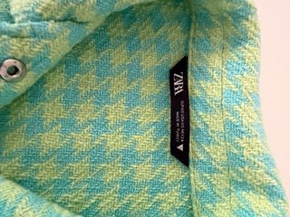 Chaqueta Zara Houndstooth Turquesa y Verde