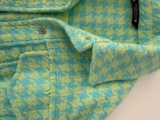 Chaqueta Zara Houndstooth Turquesa y Verde