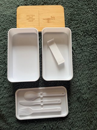 Caja Comida madera y Plástico SIN ESTRENAR