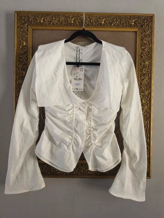 Camisa Zara Blanca Manga Larga