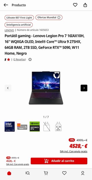 Lenovo Legion Pro 7 RTX 5090 24GB Ultra 9 2TB 64GB