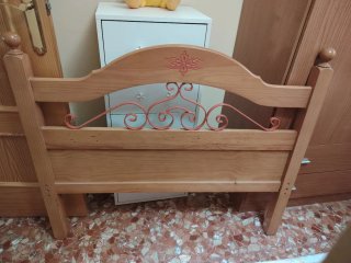 Cabecero de cama madera y metal