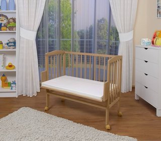 Cuna colecho Waldin de madera haya + colchón