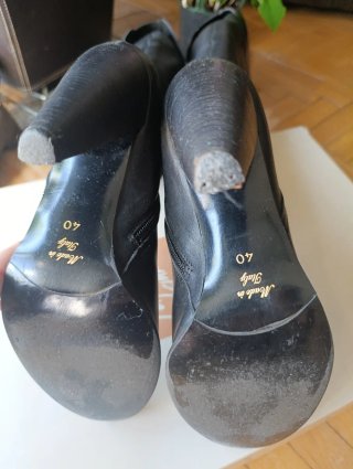 Botas altas corsario piel negras italianas