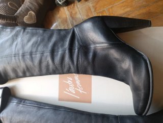 Botas altas corsario piel negras italianas