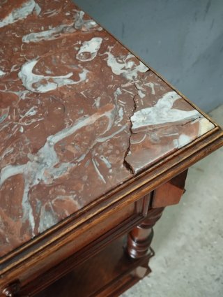 Mesita auxiliar francesa antigua de madera