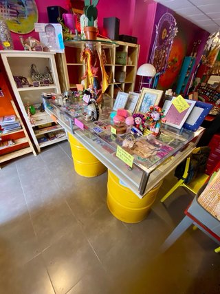 Mostrador Tienda Madera, Metal y Cristal