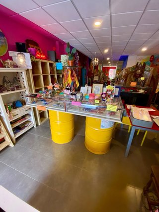 Mostrador Tienda Madera, Metal y Cristal