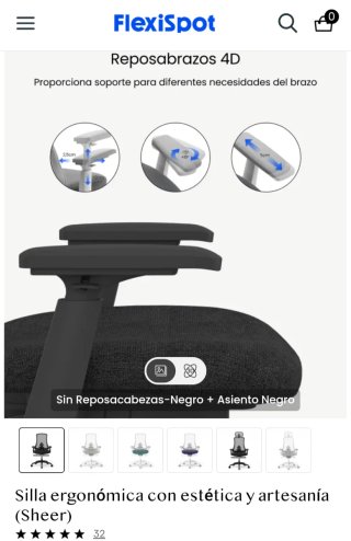 Silla ergonómica FlexiSpot (Negra)