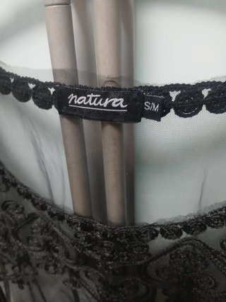 Blusa Malla Transparente Negra Natura Talla S
