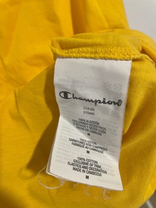 Camiseta Champion Amarilla Logo Bordado Talla M