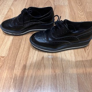 Zapatos Blucher Negros con Plataforma