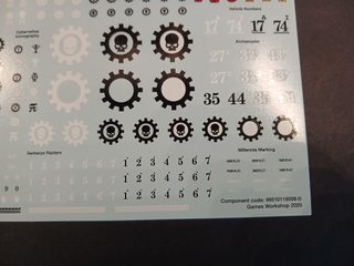 X1 Transfer Sheet for Adeptus Mechanicus Warhammer