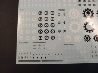 X1 Transfer Sheet for Adeptus Mechanicus Warhammer