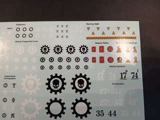 X1 Transfer Sheet for Adeptus Mechanicus Warhammer