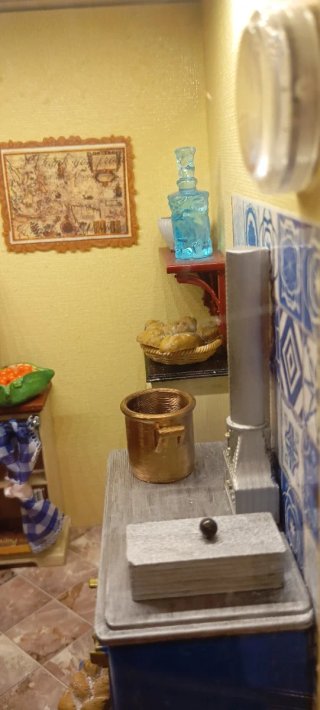 Cucina miniatura vintage per dollhouse