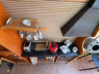 Cocina juguete madera antigua accesorios bajo prec