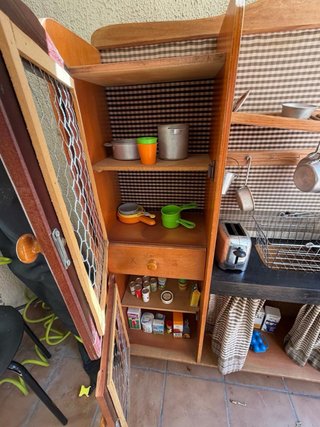 Cocina juguete madera antigua accesorios bajo prec