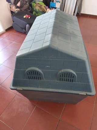 Caseta Perro Grande Gris/Azul