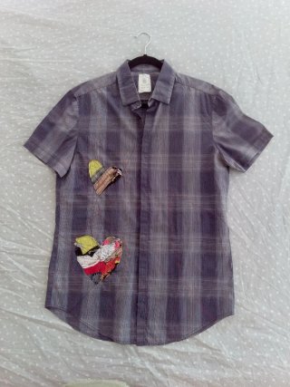 Camisa de algodón upcycled talla M