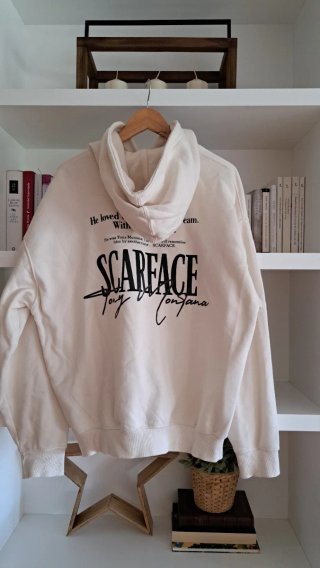 Sudadera Pull&Bear Scarface XL Crema
