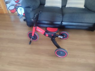 Triciclo Bici Evolutivo Rojo y Negro