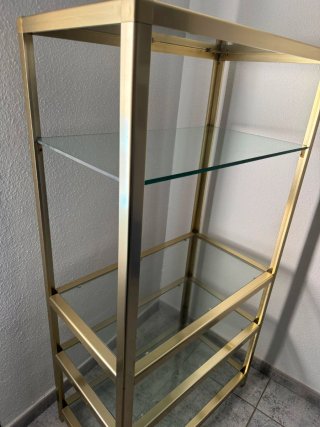 Estantería Metálica y Cristal Dorada