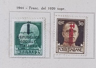 Francobolli 1944 RSI Repubblica Sociale Italiana