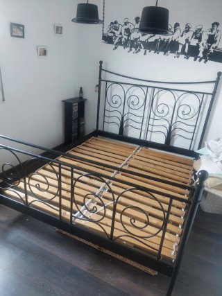 Estructura Cama Matrimonio Hierro Negra