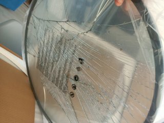 Espejo Pared WOLTU Negro 60cm. Cristal roto