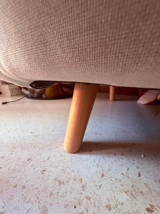 Sofá cama 185x100 cm beige, sin uso