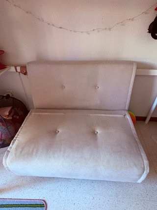 Sofá cama 185x100 cm beige, sin uso