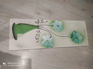 Cuadro Jarrón Verde con Flores