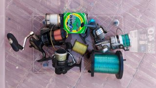 Lote carretes pesca: nylon y trenzado