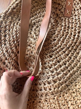 Bolso de rafia redondo