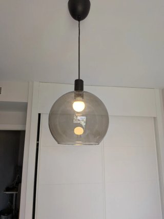 Lámpara colgante moderna cristal ahumado