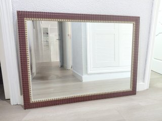 Espejo Marco Marrón y Beige 110x80 cm