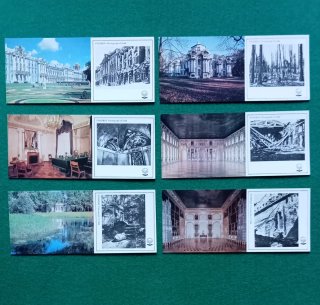 24 Postales antigua URSS Pushkin y Petrodvorest.