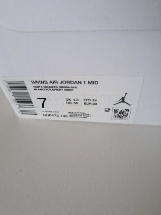 Jordan Air 1 Mid Verde y Blanco Talla 38