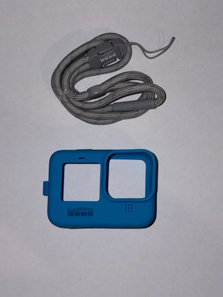 Funda silicona azul GoPro Hero 9,10,11,12+ Lanyard