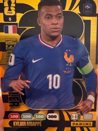 Cromo Adrenalyn Kylian Mbappé 10 Francia.No envíos